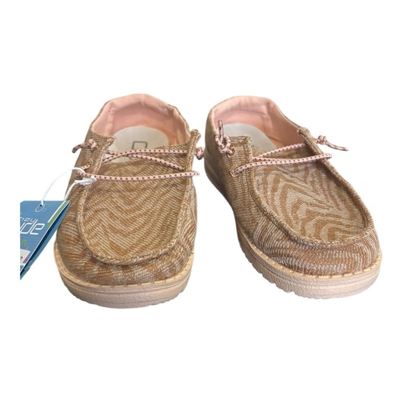 Hey Dude Girls Wendy Woven Zebra Terra Stripe Slip On Shoes Size K13 - Picture 14 of 14